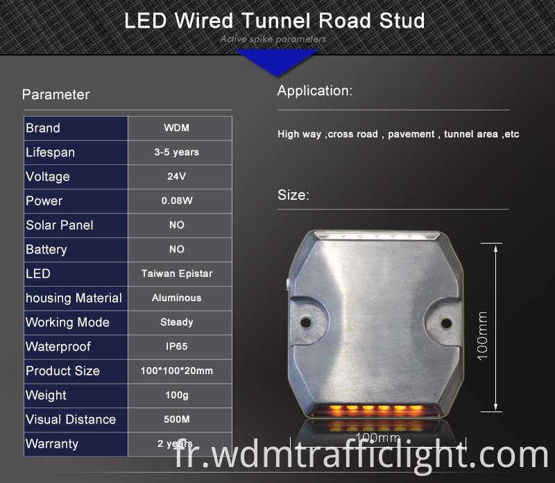goujon de route filaire en aluminium-1 wired aluminum road stud-1